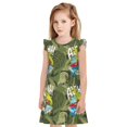 thumbnail image 1 of Fotbe Surfing Dinosaur Vestido de Dormir para Niñas de 3 a 10 Años, Mangas Cortas, Estilo Princesa, Pijama Camisón con Mangas Voladas-Medium, 1 of 6