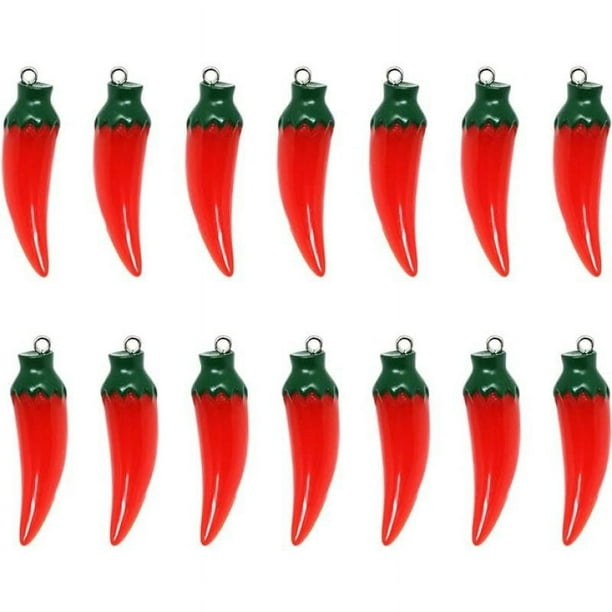 20 piezas de resina con forma de pimiento, colgante, Mini dijes de comida vegetal para pendientes, collar, pulsera, llavero, fabricación artesanal