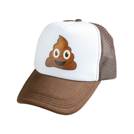 Adults Funny Emoji Emoticon Poop Trucker Hat Costume Accessory