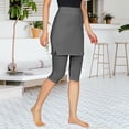 thumbnail image 2 of Yubnlvae Women's Workout Skirt with Built-in Leggings - Knee-Length Tennis Yoga Skort - High Stretch Athletic Skirt for Sports & Gym (S-XXL) (Grey | XXL), 2 of 9