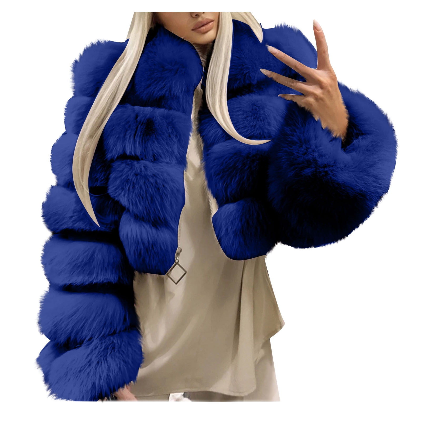 Blue faux fur jacket 2025
