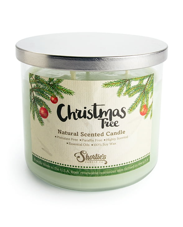 Christmas Tree All Natural 3 Wick Candle - Made with Responsibly Sourced Soy and Essential Fragrance Oils - Phthalate & Paraffin Free, Vegan, Non-Toxic
