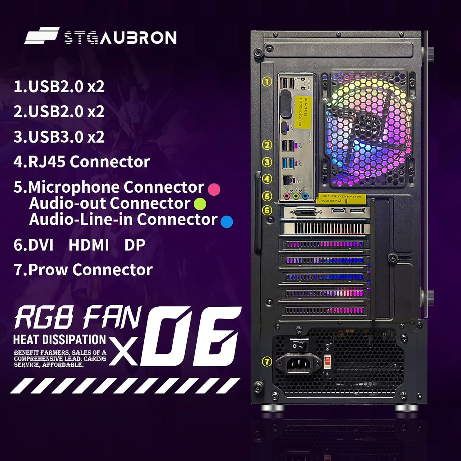 STGAubron Gaming Desktop PC, Intel Core i7-6700 3.4GHZ, RTX