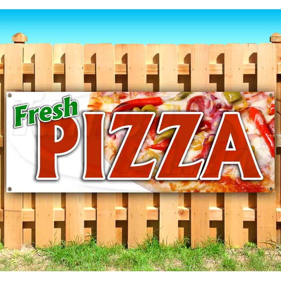 Fresh Pizza 13 oz Vinyl Banner With Metal Grommets