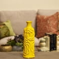 thumbnail image 3 of Urban Trends Collection 24458 Ceramic Round Cylindrical Vase With Neck & Wrinkled Sides- Small - Yellow, 3 of 3