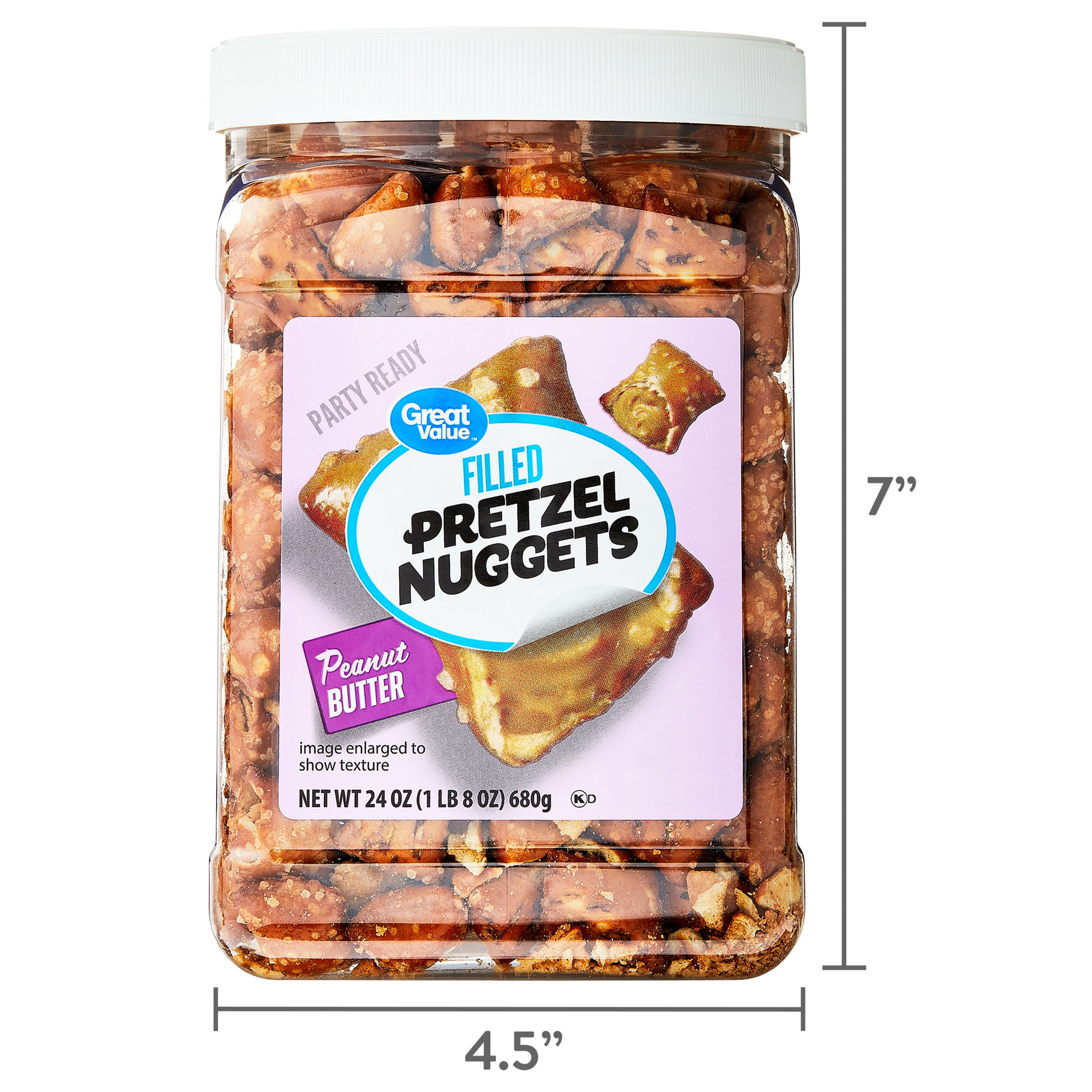 Great Value Peanut Butter Filled Pretzels 24 oz Resealable
