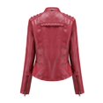 thumbnail image 3 of Nuevo en 2023 Chaqueta de cuero sintético de PU para mujer de invierno con cremallera y remaches, abrigos y chaquetas de moda para motocicleta, primavera y otoño para mujer, 3 of 5