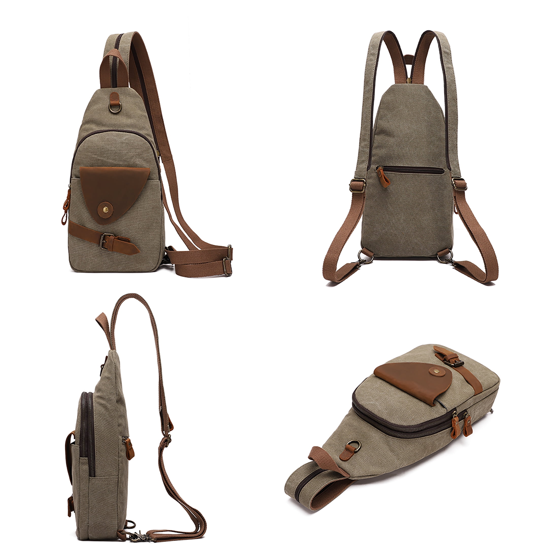 KL928 Outdoor Canvas Sling Bag Crossbody Backpack Casual Rucksack for Men Women Gift