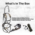 thumbnail image 6 of Muddy Ambush Safety Harness with Padded Waist Strap (Optifade Elevated II Camouflage) Bundle with Safety Harness Lineman's Rope (Black and Orange), and Tree Strap with Nylon Webbing (Black) (3 Items), 6 of 6