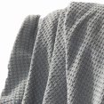 thumbnail image 2 of Benjara Nyx Queen Size Ultra Soft Cotton Thermal Blanket, Textured, Charcoal Gray, 2 of 5