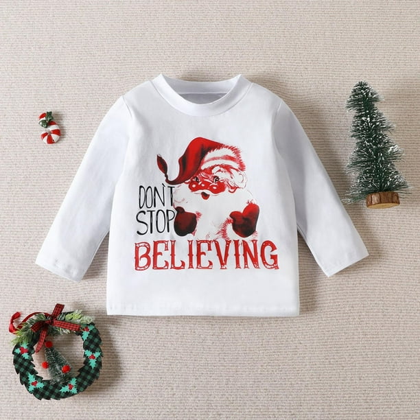 Two Piece Set Toddler Baby Girl Christmas Outfit Santa Long Sleeve Sweatshirt Top Bell Bottoms Pants Set Baby Christmas Clothes Girls 2 Piece Outfits