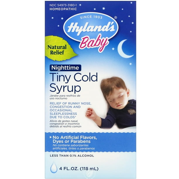 Hyland's Baby Nighttime Tiny Cold Syrup 4 fl oz, Pack of 2 Walmart