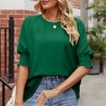 thumbnail image 3 of Wlynlyn Womens Tops Dressy Casual Puff Short Sleeve Shirts Round Neck Loose Blouses Casual Comfy Tunic, 3 of 6
