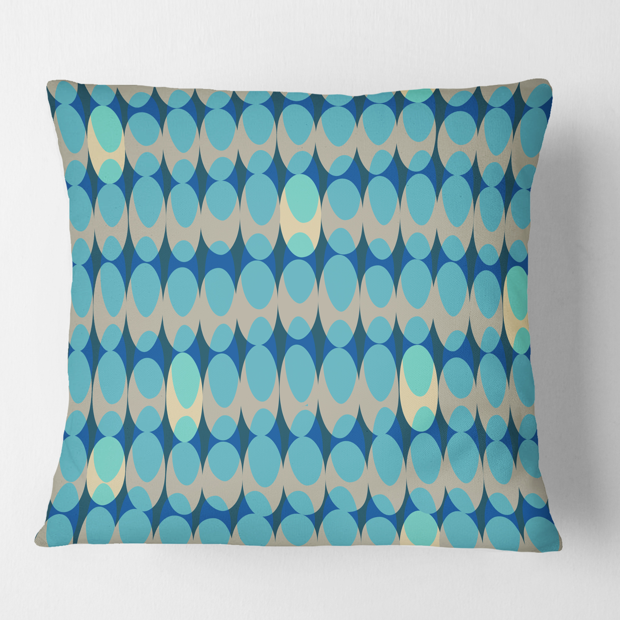 Designart Retro Abstract Design XV' Mid-Century Modern Throw Pillow - 16x16