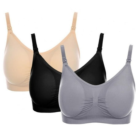 

Xmarks Set of 3 Seamless Nursing Bra Maternity Bra Breastfeeding Essentials for New Moms Maternity Underwear 36/80ABCD 38/85ABCD