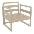 thumbnail image 5 of Luxury Commercial Living 30" Taupe Brown Patio Club Chair with Sunbrella Natural Beige Cushion, 5 of 9