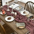 thumbnail image 3 of Sm:)e Wine Cheesecloth Table Runner 31 x 118 Inch Rustic Gauze Boho Chair Sashes for Bridal Shower Wedding Party Catering Home Decoration Supplies, 3 of 6