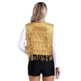 thumbnail image 2 of Yartina Women's Sequin Fringe Vests Glitter Open Front Waistcoat Sleeveless Jackets Dancing Party Gold M, 2 of 7