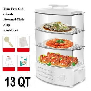 Elite Gourmet 9.5Qt. Food Steamer with BPA-Free 3-Tier Stackable
