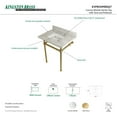 thumbnail image 6 of Kingston Brass KVPB30MBSQ7 Templeton 30" Carrara Marble Vanity Top with Brass Legs (8-Inch, 3-Hole), Carrara Marble White/Brushed Brass, 6 of 7