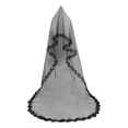 thumbnail image 1 of Elegant Bridal Headpiece with Detachable Train in Cathedral Length and Lace Edge for Wedding, 1 of 5