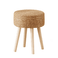 thumbnail image 5 of Tcbosik 13in Foot Stool with Storage, Natural Seagrass Ottoman with Solid Wood Legs, Hand Weave Hyacinth Footrest for Living Room, Bedroom, Balcony, Dark Natural, 5 of 7