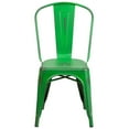 thumbnail image 3 of Commercial Grade 4 Pack Distressed Green Metal Indoor-Outdoor Stackable Chair, 3 of 9