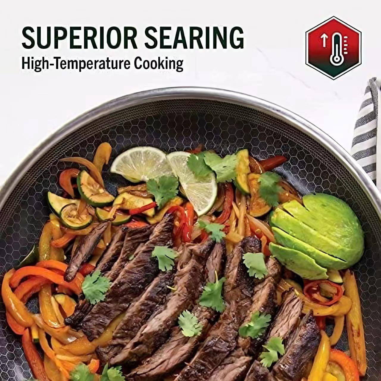 Hybrid Nonstick 6-Piece Fry Pan Set, 8, 10 and 12-Inch Frying Pans with Tempered Glass Lids, Stay-Cool Handles