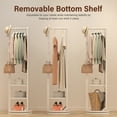 thumbnail image 3 of Full Length Mirror Coat Rack with Brake Wheels, 69" x 20", Floor Standing Mirror with Hook Storage, Swivel Full Body Mirror for Bedroom, Living Room, White, 3 of 11