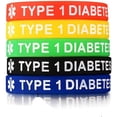 thumbnail image 1 of Paquete de 5 pulseras de identificación de alerta de emergencia médica deportiva de silicona de goma para hombres, mujeres y niños (19 cm), 1 of 5
