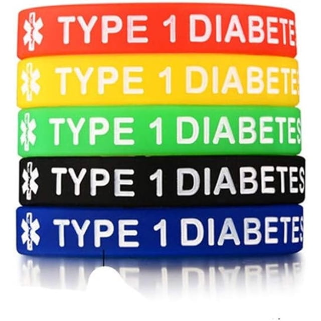 Paquete de 5 pulseras de identificación de alerta de emergencia médica deportiva de silicona de goma para hombres, mujeres y niños (19 cm)