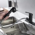 thumbnail image 3 of Black Kitchen Faucet,Low Profile Single Handle Pull Out Kitchen Sink Faucet with Sprayer for Bar Sink, 3 of 5