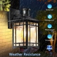 thumbnail image 5 of 2 Pack Motion Sensor Outdoor Wall Lights, Dusk to Dawn Lighting, Led Exterior Light Fixture, Anti-Rust Lantern for Front Porch, Waterproof Black Outdoor Wall Sconce for House Garage Patio, 5 of 7