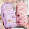 thumbnail image 4 of School Bag Shape Pencil Box Category Placement Drop-proof Pen Box for Children Kids Boys Girls, 4 of 5
