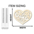 thumbnail image 2 of Unfinished Wood Flower Heart Shape - Craft - up to 36" 3" / 1/8", 2 of 5