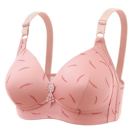 Weikingp Bras for Women  Adjustable Shoulder Straps Thin without Bra Breathable Back Underwear Gathered Bra Bralettes for Women Plus Size Lingerie Clearance Pink 36