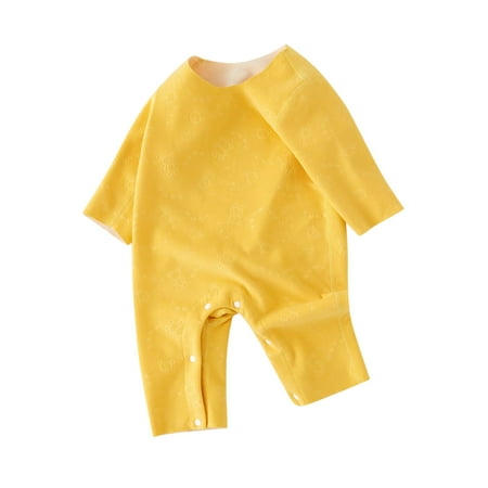 

Zlekejiko Baby Girl Boy Long Sleeve Warm Romper Cartoon Print Jumpsuit Autumn Winter Sleepwear Pajamas Outfits Clothes