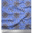 thumbnail image 1 of Soimoi Blue Rayon Fabric Floral Wreath Geometric Fabric Prints By Yard 58 Inch Wide, 1 of 5
