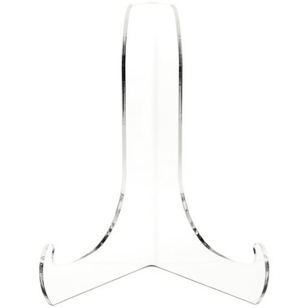 Plymor Clear Acrylic 60-Degree Angle Easel With Shallow Support Ledges, 6" H x 4.5" W x 3.5" D (3 Pack)