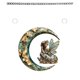 thumbnail image 2 of Fiudx Artículos en oferta con ofertas flash Colgante de flor de acrílico en forma de media luna con disco y cadena para decoración de ventanas y porches, 2 of 6