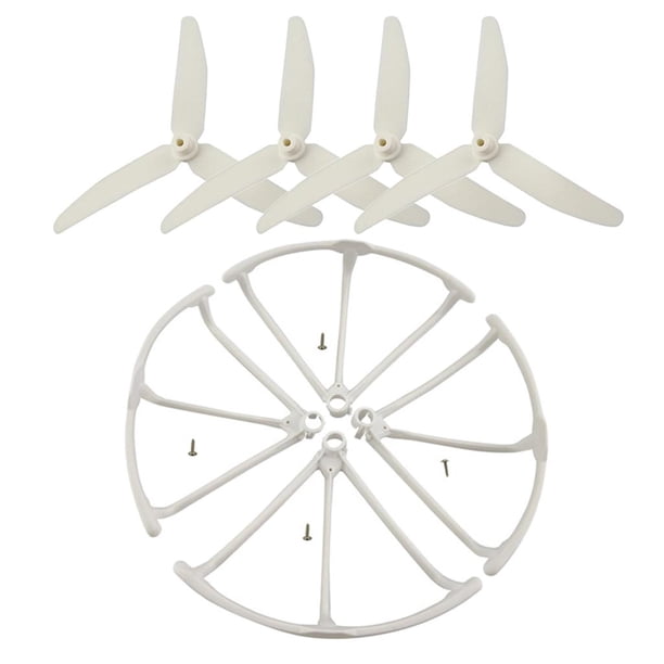 Juego de 4 hélices con protectores de hélice para X4 H502E H502S Blanco perfke Repuestos para aviones no tripulados Hubsan H502E H502S
