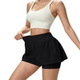 thumbnail image 5 of Dwellite Running Shorts for Women High Waisted Quick Dry Butterfly Flowy Athletic Gym Yoga with Pockets Black M, 5 of 5