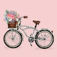 thumbnail image 2 of Medley, Elizabeth 12x12 White Modern Wood Framed Museum Art Print Titled - Bicycle With Flower Basket, 2 of 4