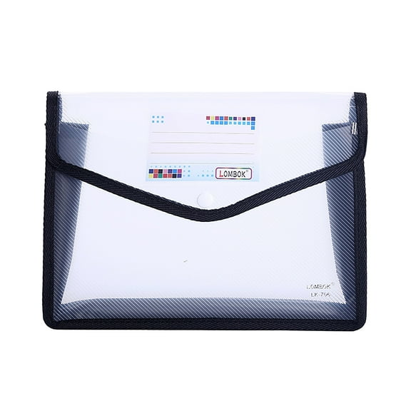 Folder White, Plastic File Folders Envelope Expanding File Wallet Organizer Documents Folder with Snap Closure and Pocket Fc Size Transparent File Pouch for École (Assorted Color Vertical)