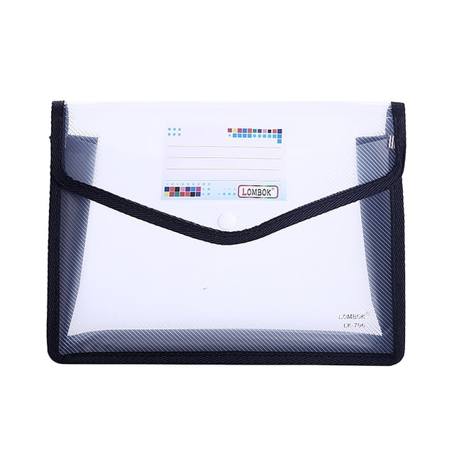 Clearance Plastic File Folders Envelope Expanding File Wallet Organizer Documents Folder With Snap Closure And Pocket A5 Size Transparent File Pouch For School (Assorted Color Vertical)