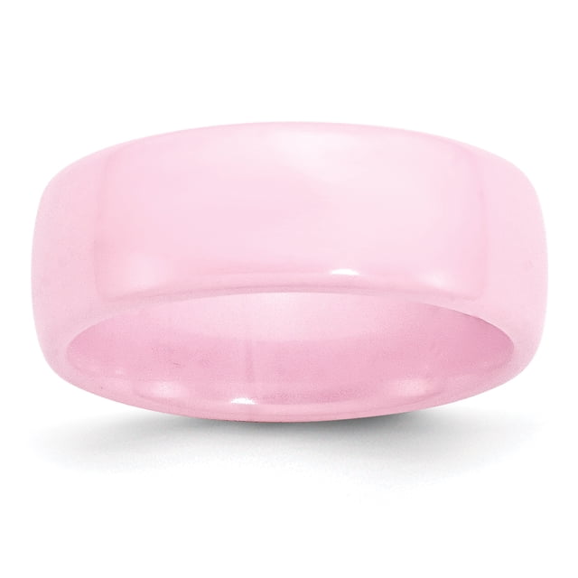 Bague de Mariage en Céramique Rose 8mm avec Domde Classique