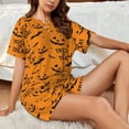 thumbnail image 4 of Rateoe Trick Or Treat for 2 Piece Short Sleeves Pajama Sets Casual Lounge Sleepwear Ladies Pjs Sets with Pocket-X-Large, 4 of 6