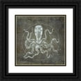 thumbnail image 1 of Murdock, Ramona 26x26 Black Ornate Wood Framed with Double Matting Museum Art Print Titled - Octopus Geometric Silver, 1 of 4