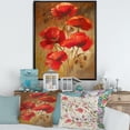 thumbnail image 2 of Red Blossoming Poppies Over Wild Brown I 16 in x 32 in Framed Painting Canvas Art Print, by Designart, 2 of 5