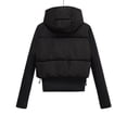 thumbnail image 6 of Womens Cropped Puffer Jacket Quilted Coat with Faux Fur Lapel Winter Warm Baggy Long Sleeve Zip Down Outerwear, 6 of 7